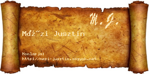 Mázi Jusztin névjegykártya